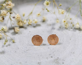 Ohrstecker, Ohrstecker Sterling Silber, filigraner Ohrschmuck, Ohrstecker roségold, Ohrstecker Mandala roségold, Lebensblume