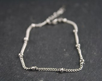 Stainless steel bracelet silver - beads