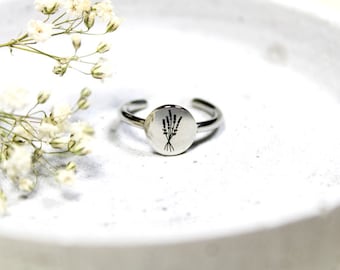 Ring Stainless Steel Silver, Statement Jewelry, Statement Ring, Women's Signet Ring, Signet Ring, Lilac, Ring Lilac, Stainless Steel Ring, Ring lilac