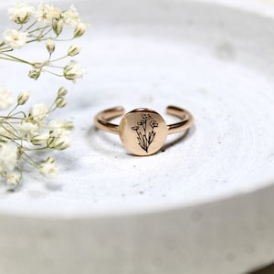 Ring Stainless Steel Rose Gold, Statement Jewelry, Statement Ring, Women's Signet Ring, Signet Ring, Buttercup, Ring Buttercup