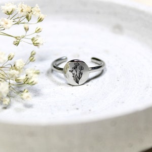 Ring Stainless Steel Silver, Statement Jewelry, Statement Ring, Women's Signet Ring, Signet Ring, Buttercup, Ring Buttercup, Stainless Steel Ring