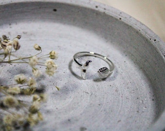 Anello in acciaio inossidabile, anello in argento, sirena, anello sirena, gioielli in argento, idea regalo, anelli vistosi, gioielli fantasy