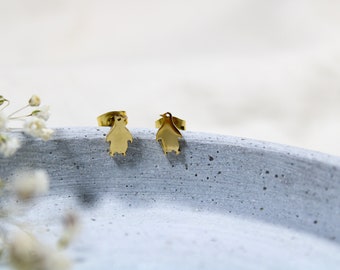 Stud earrings stainless steel gold, stud earrings penguin, sweet stud earrings, animal stud earrings, children's earrings, gift for children, gift idea