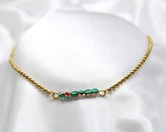 Anklet Gold - Emerald Capri Link Chain