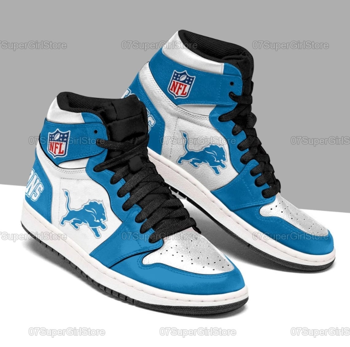Detroit Lions Air Jordan 1 NFL Shoes Gift For Fans White Etsy