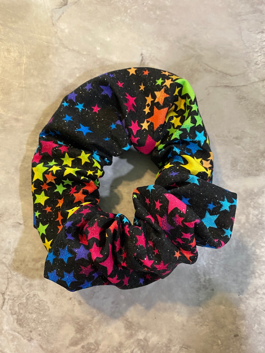 Stash Scrunchies/zippered Scrunchie Glitter Rainbow Stars Etsy