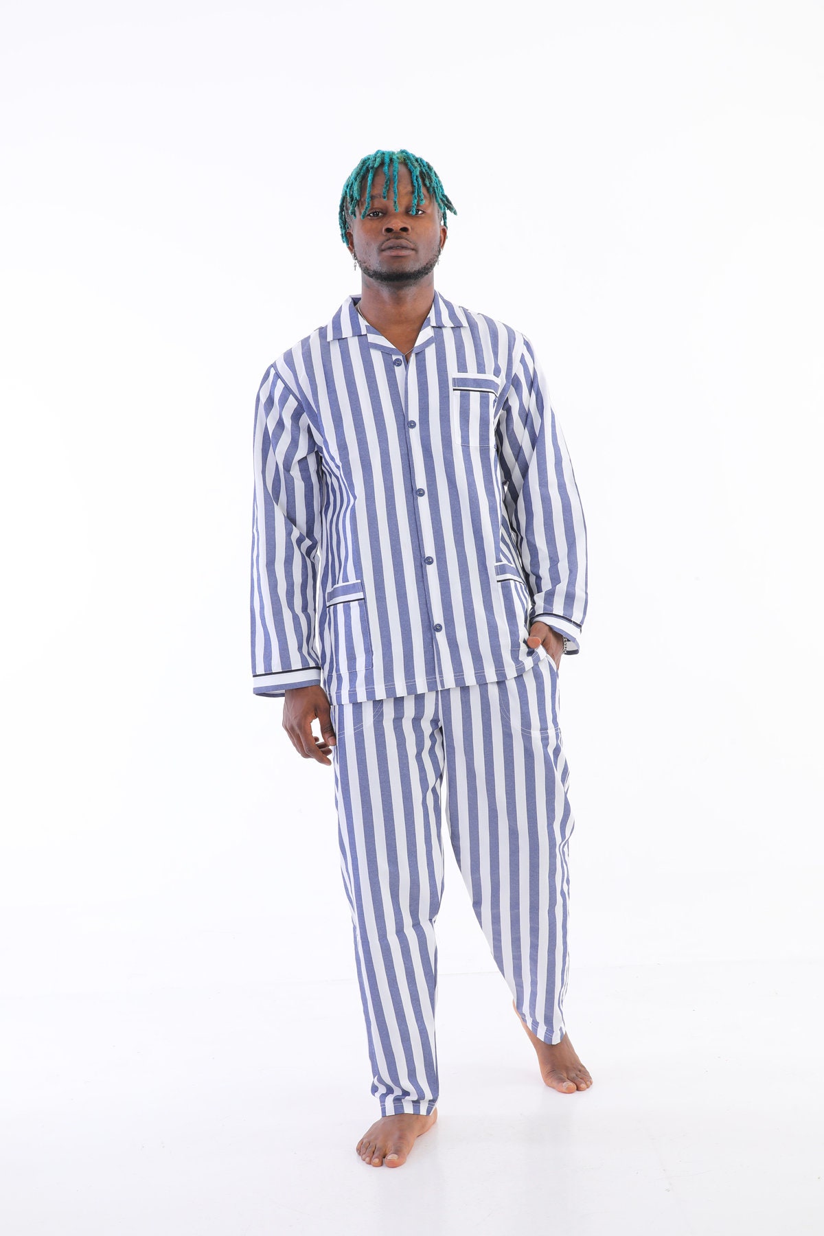 Kocabey Vintage 70s Mens Striped Pajamas . Pjs Printed Cotton Shirt Pants  Retro -  Canada