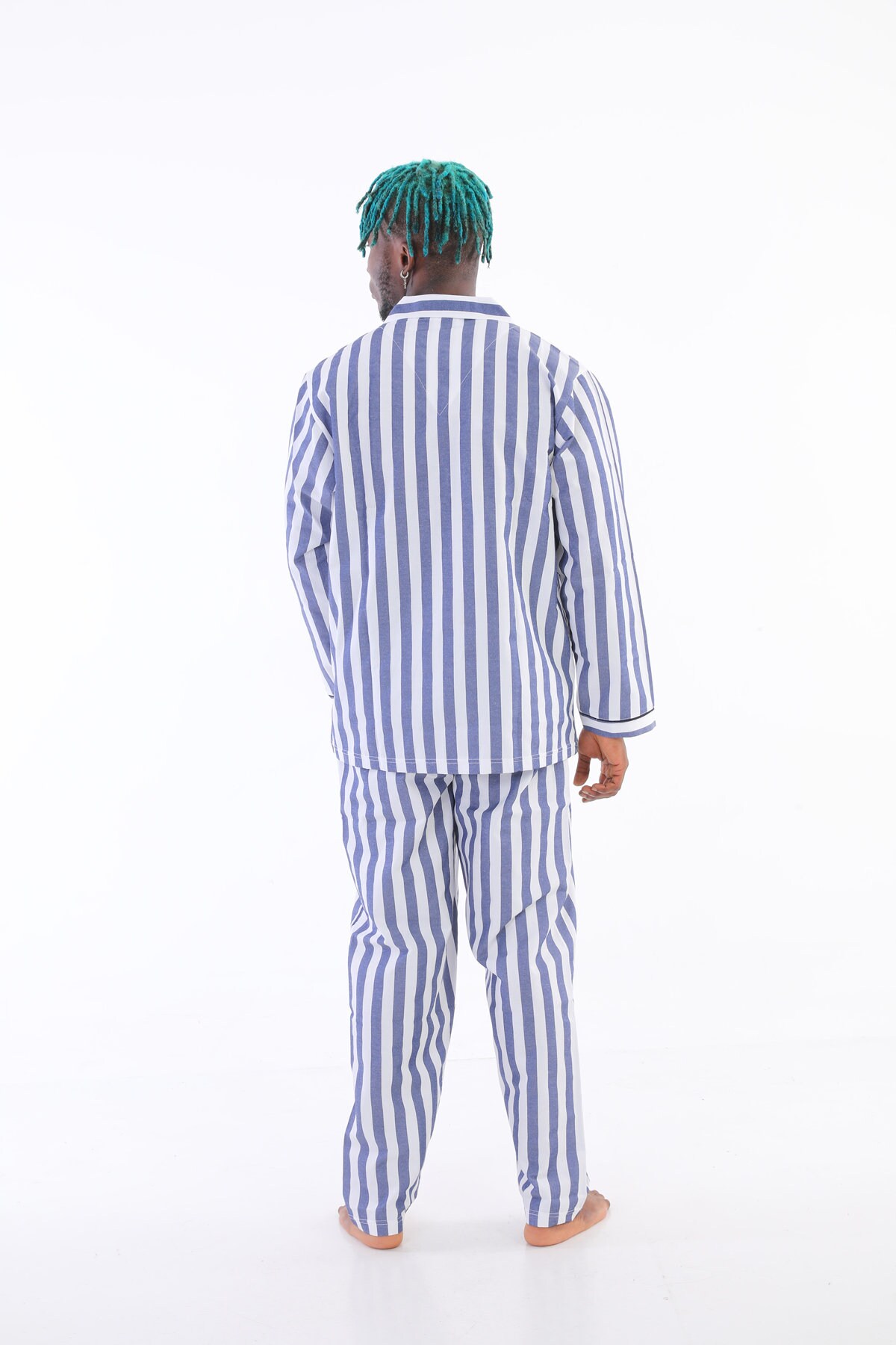 Kocabey Vintage 70s Mens Striped Pajamas . Pjs Printed Cotton