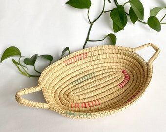Bohemian Style Basket, Coffee Table Tray, Basket Wall, Colorful Basket, Basket with Handles, Oval Wicker Basket, Fruits Basket, Wall Baskets
