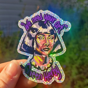 Qveen Herby Vinyl-Aufkleber mit glänzendem Glitzer-Finish, wasserfest, lichtbeständig