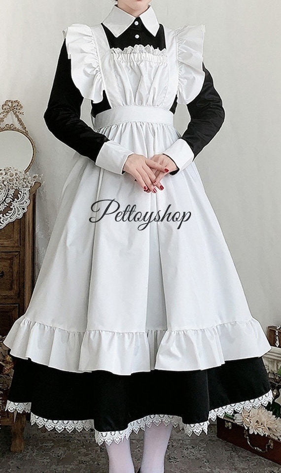 Long Cosplay Maid Costume Girls Lolita 