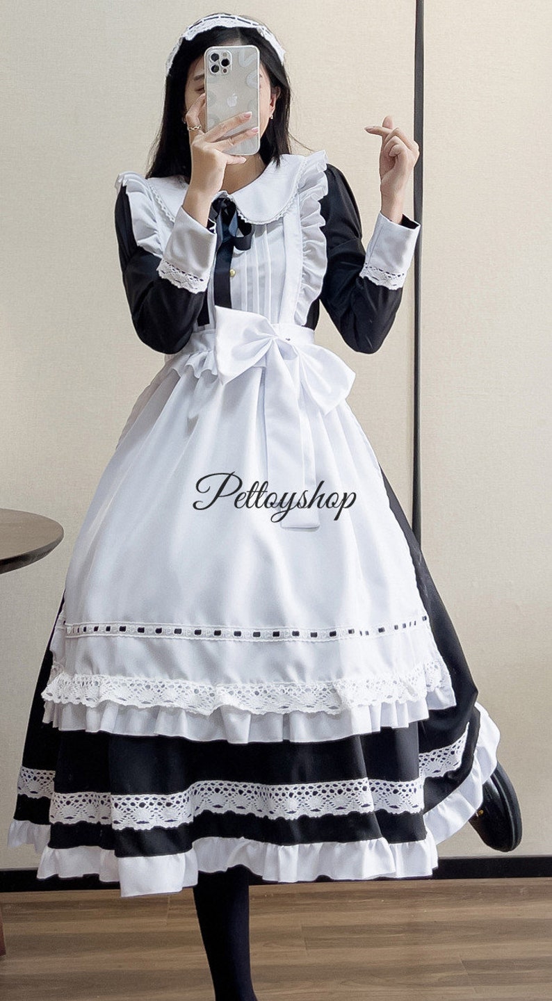 Sweet Maid Cosplay Costume Dress Women Maid Outfit Lolita Dress Long Lolitafashion Dress Schoolgirl Kawaii Princess Dress Roleplay Dresses 