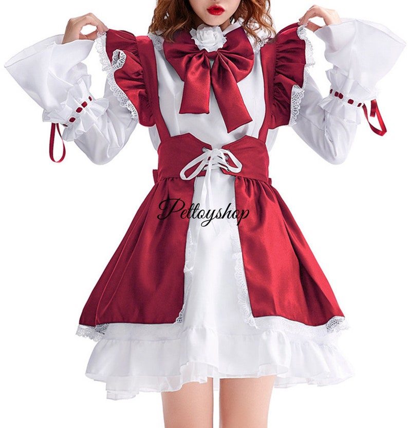 Sweet Cosplay Maid Costume Dress Anime Women French Maid Outfit Cute Lolita Dress Schoolgirl Princess Dresses Birthday Gift for Her 