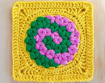 71 Swirl Round Square Motif | Granny Square | Jasmine Stitch | Crochet Pattern