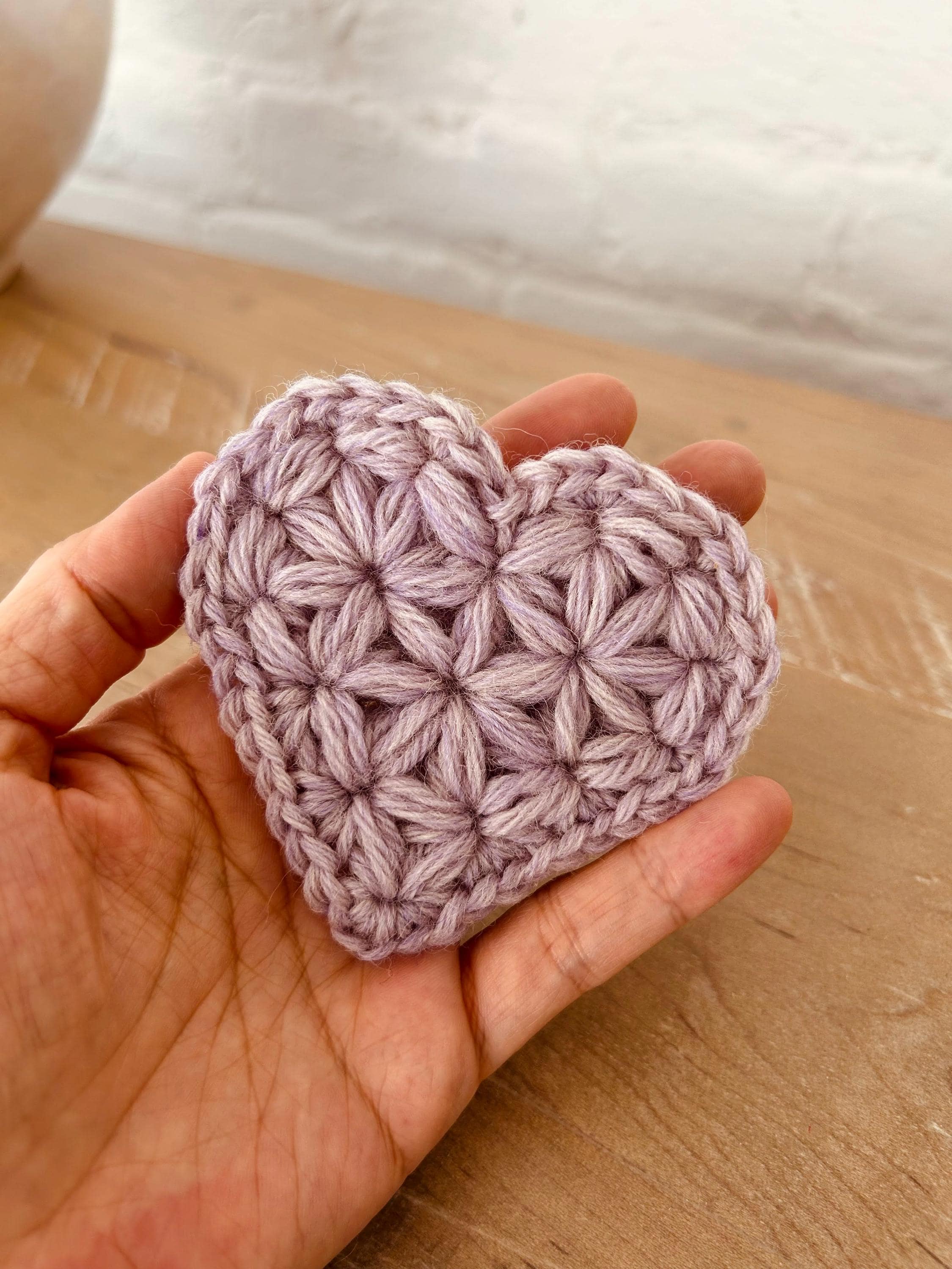 03 ハートモチーフ | かぎ針編みのハート | ジャスミンステッチの