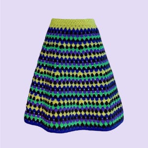 Granny Stripe A-Line Skirt | Crochet Skirt Pattern | Granny Stitch Skirt