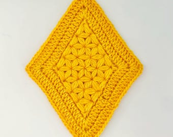 199 Diamond Motif | Crochet Motif | Jasmine Stitch Diamond | Crochet Pattern
