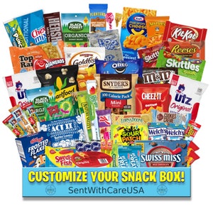 Snack Box Gift 40 Customizable Snack Care Package American Snacks Gifts for  Him Snack Variety Pack W/ Customizable Card Birthday Gift -  Israel