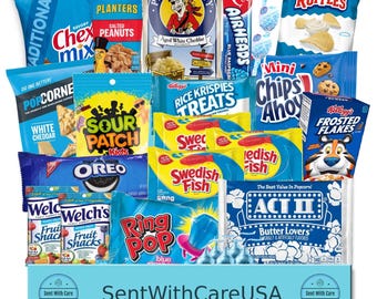 Blue Snacks - Snackbox Blau | Aus der Blauen Geschenkbox | Blau Geschenkideen | College Care Paket | Geschenke für Ihn Für Sie | Blauer Snack-Korb