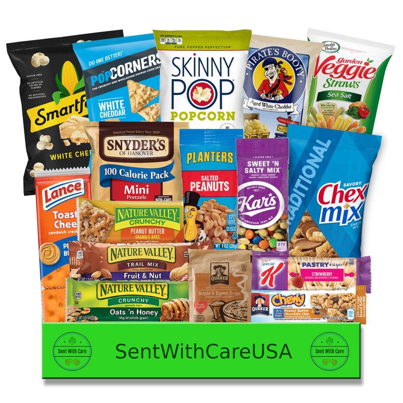 Healthy Snack Box Healthy Gift Box for Kids College Care Package Study Food, Brain Food Natural Snacks, Granola Bars, Mixed Nuts Box Medium Snackbox