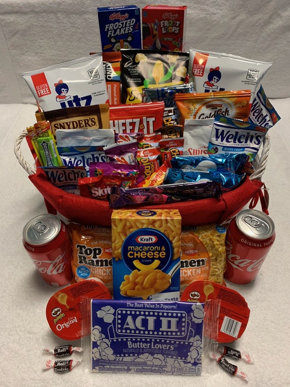 American Snack Box Candy Gift Box College Care Package for Him, for Her  Snack Basket Gift Freshman Survival Kit College Gifts Card 