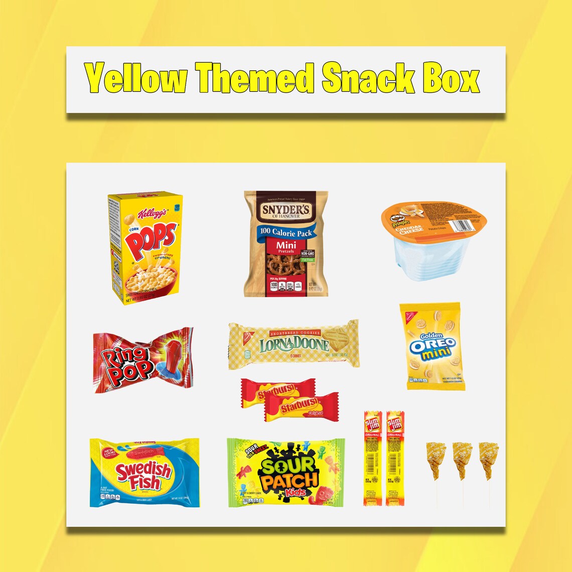 Box of Sunshine Snack Crate Yellow Gift Box Yellow Snacks Etsy