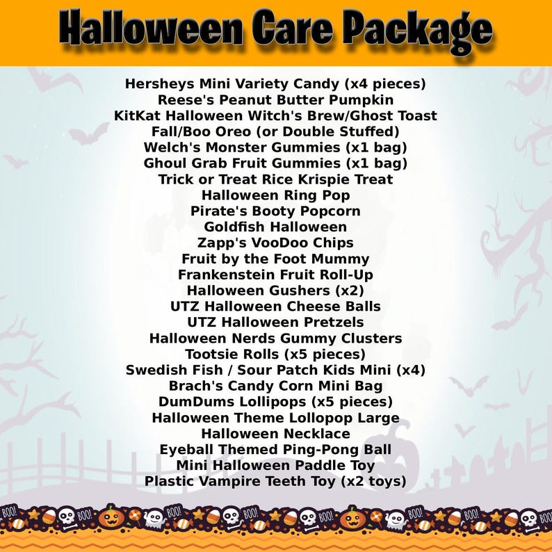 Halloween Gift Box W/ Halloween Candy | Spooky Halloween Basket Gift ...