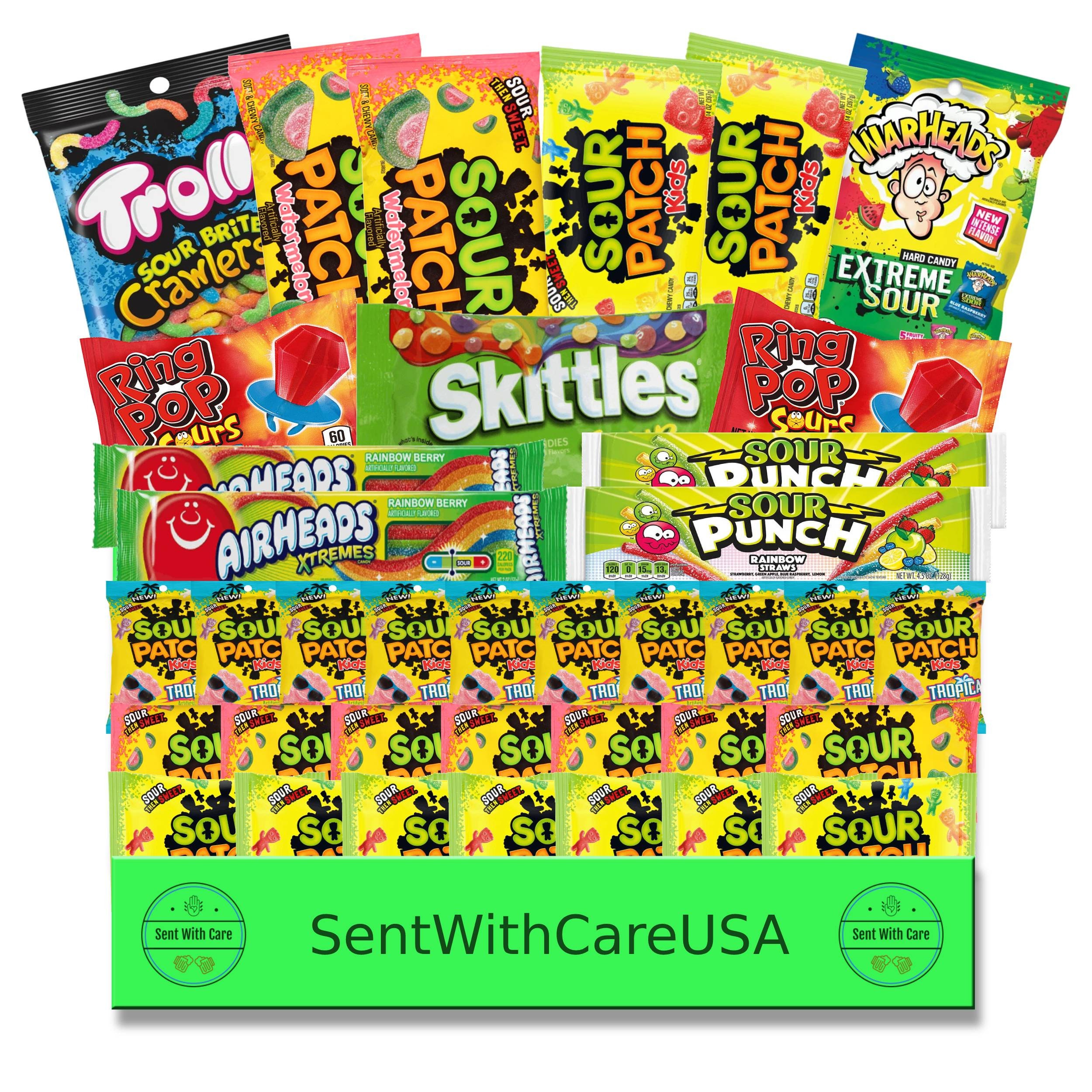 Sour Candy Box Sour Patch Kids Snack Box Sour Candy Care Package College  Snack Box Assorted Candy Box Sweet and Sour Birthday Box 