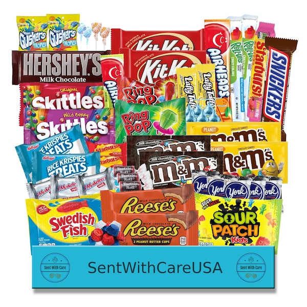 Ultimate Candy Box Birthday Box | Snack Box College Care Package | Gifts for Kids Candy Box | Treat Box Sweet Snacks | Kids Candy Gift Box