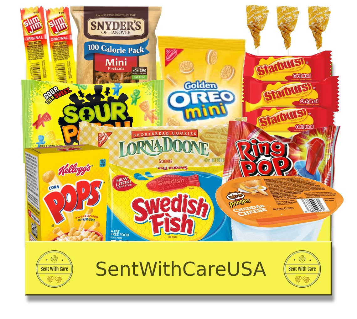 Box of Sunshine Snack Crate Yellow Gift Box Yellow Snacks Etsy