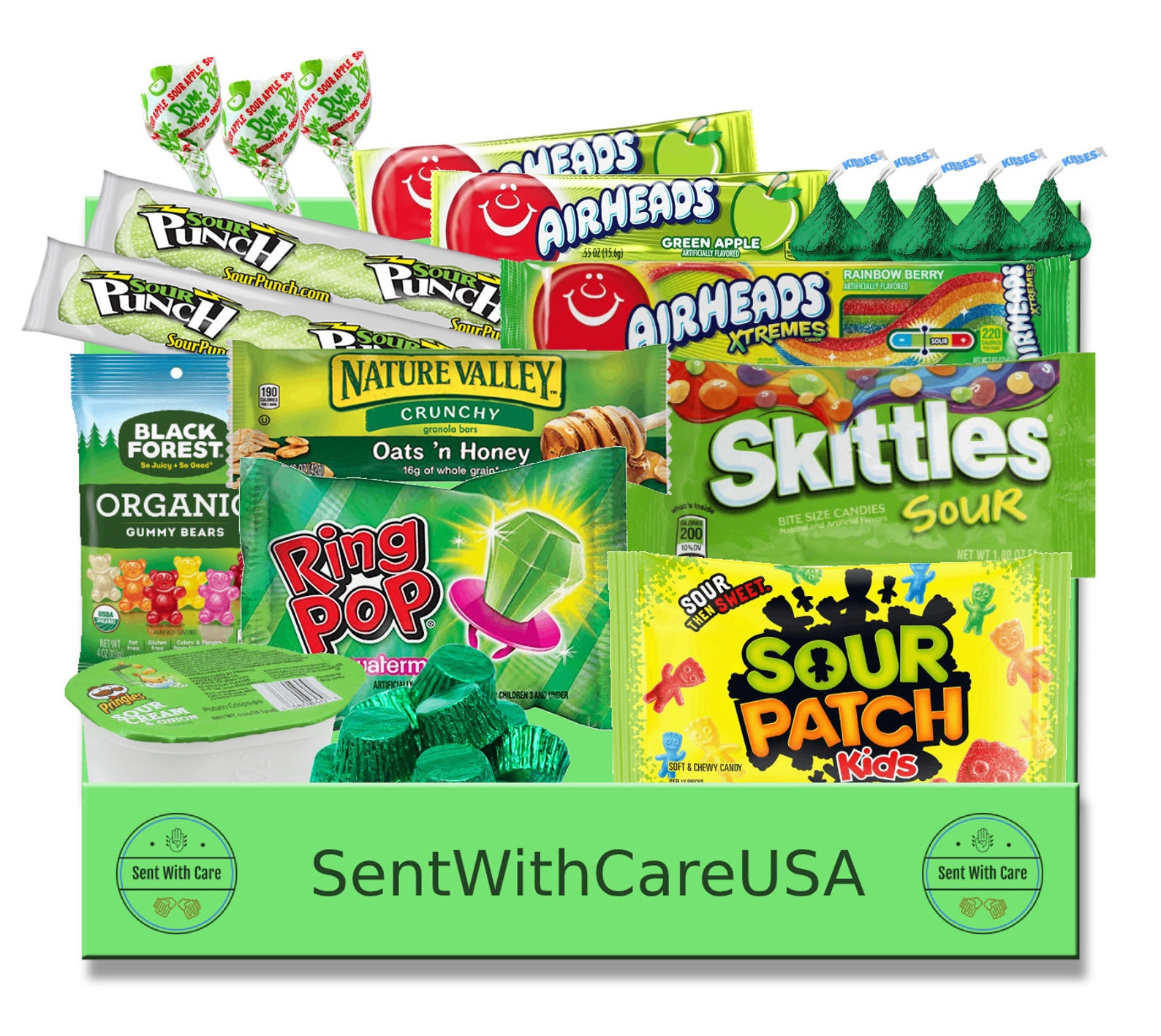 Green Gifts Box Green Snacks Care Package Gift Box Irish Etsy