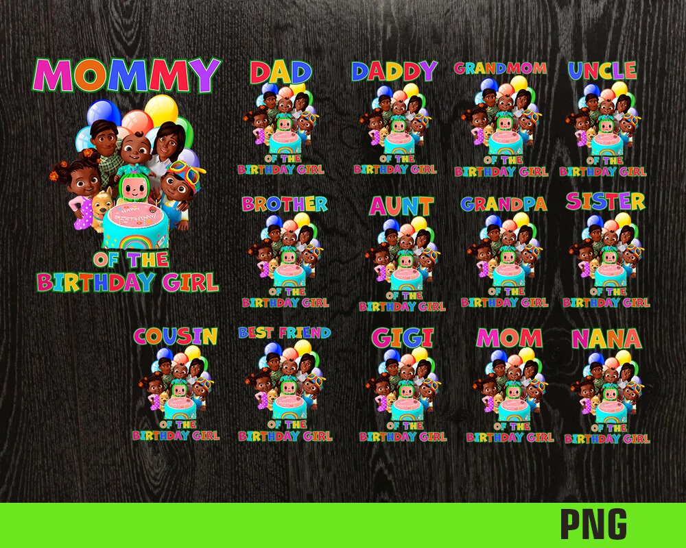 afro-americans Cocomelon family Birthday girl PNG, Cocomelon, Waterme…