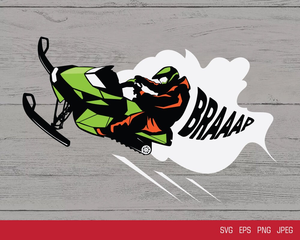 Snowmobile snow vehicle Silhouette Svg Eps Png Files Digital | Etsy