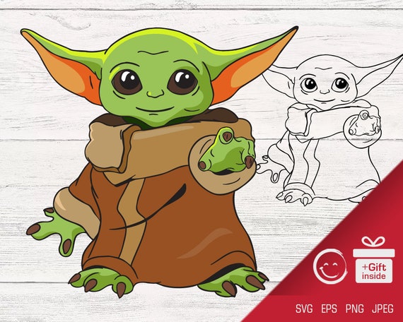 Download Baby Yoda Svg Cute Green Baby Png Files For Sublimation Etsy