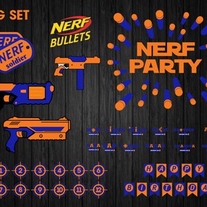 Download Nerf Birthday party Nerf SVG PNG digital files include cut ...