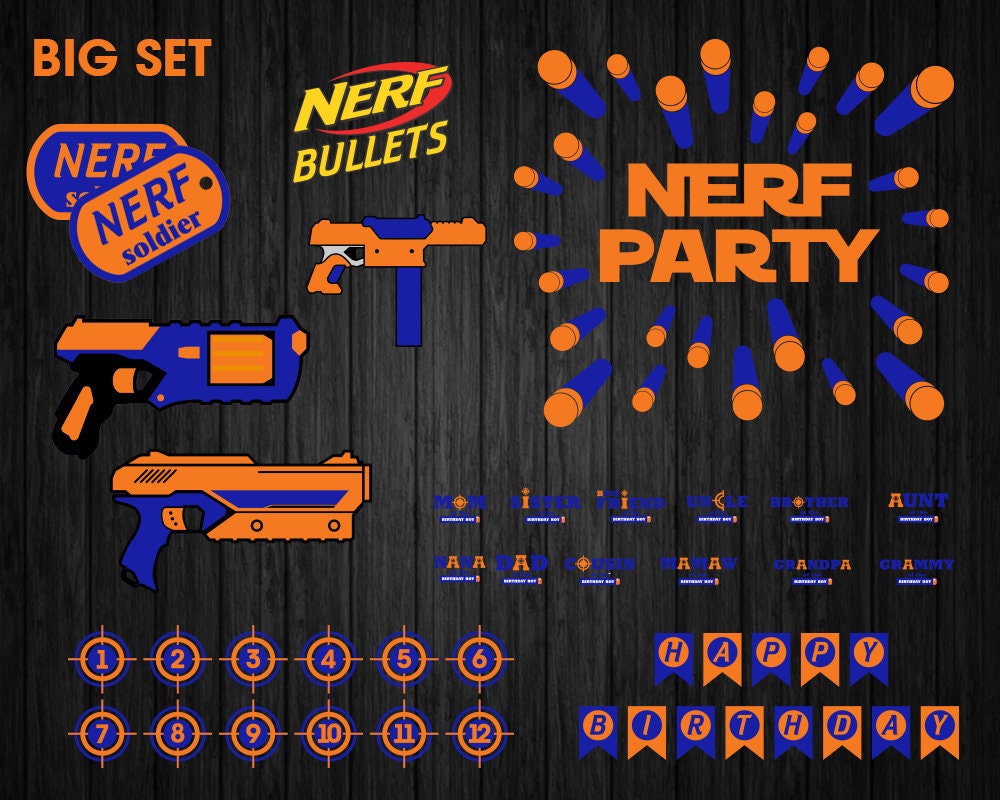 Nerf Svg Bundle Nerf Svg Nerf Birthday Nerf Png Nerf Etsy Uk | Sexiz Pix