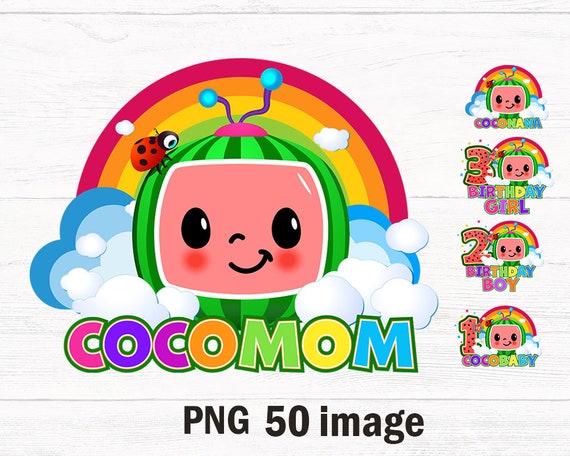 Birthday Cocomelon Rainbow Family Logo PNG Cocomelon | Etsy