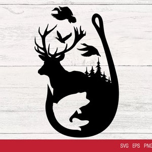 Download Hunting And Fishing Heart Fishing Svg Fishing Cut File Etsy