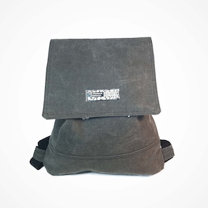 Zaino in tela cerata fatto a mano, borsa minimalista, zaino, apertura cordoncino, zaino Elegance