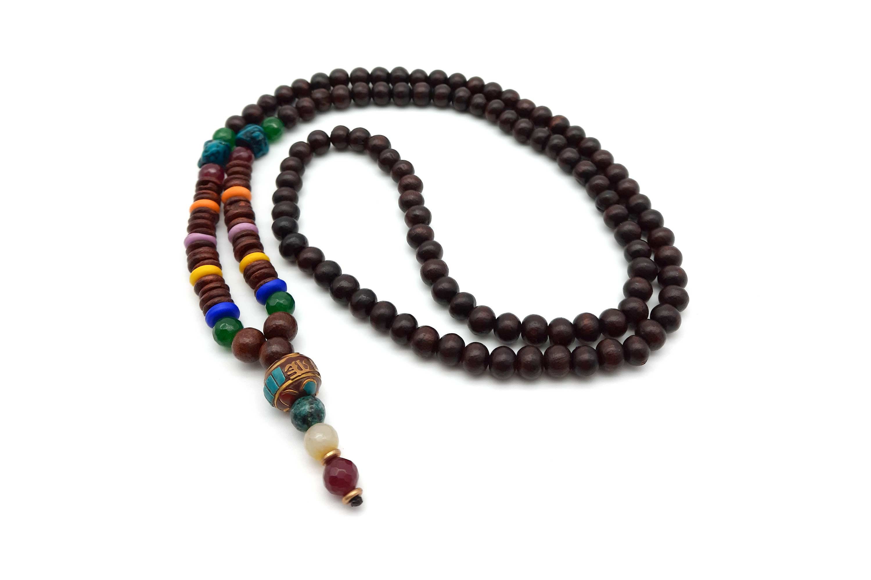 Handmade Wooden Beed Necklace, Natural Jewellery, Bohemian Vintage Necklace, Yoga, Indian Jewellery