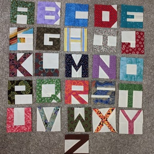 PDF PATTERNS 4&quot; Block Letters Foundation Paper Piecing - Full English Alphabet