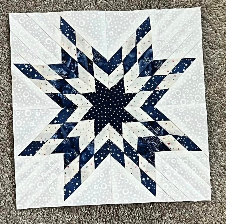 Starburst Quilting Pattern! No Y Seams! BONUS 12" and 15" Patterns ...
