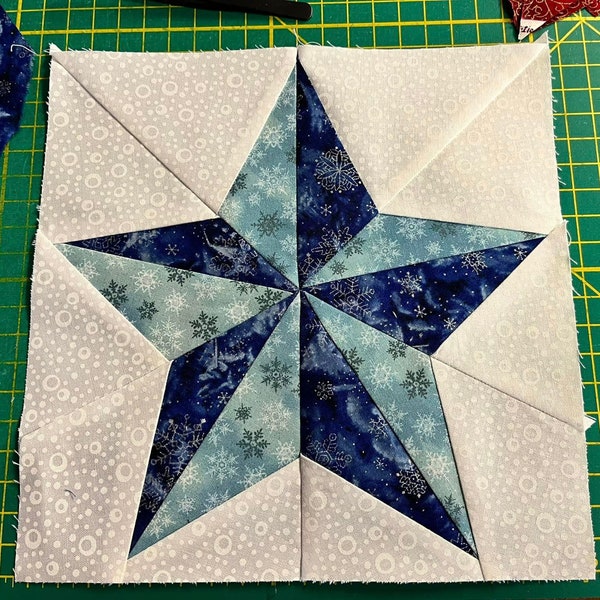 BLOCK 17 mix and match 9" Foundation Paper Piecing Quilt Block Pattern - PDF only - 5 point star