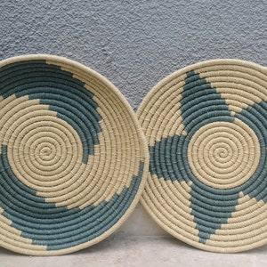 Handgewebter afrikanischer Korb Wand Dekor: Boho Wall Art Set