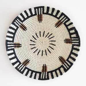 Handwoven African Basket Wall Art: Boho Farmhouse Decor