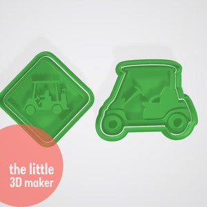 Golf Cart Buggy Sign Cookie Cutter Stamp Fondant Embosser