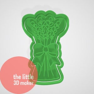 Bouquet Flowers Cookie Cutter Stamp Fondant Embosser
