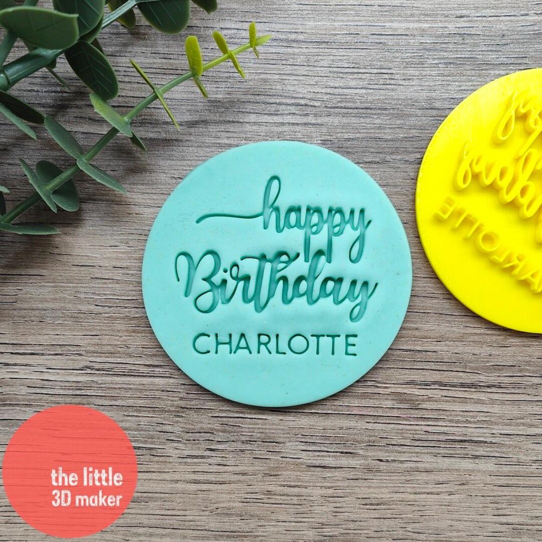 Custom Name Happy Birthday Custom Cookie Cutter Stamp Fondant Embosser ...