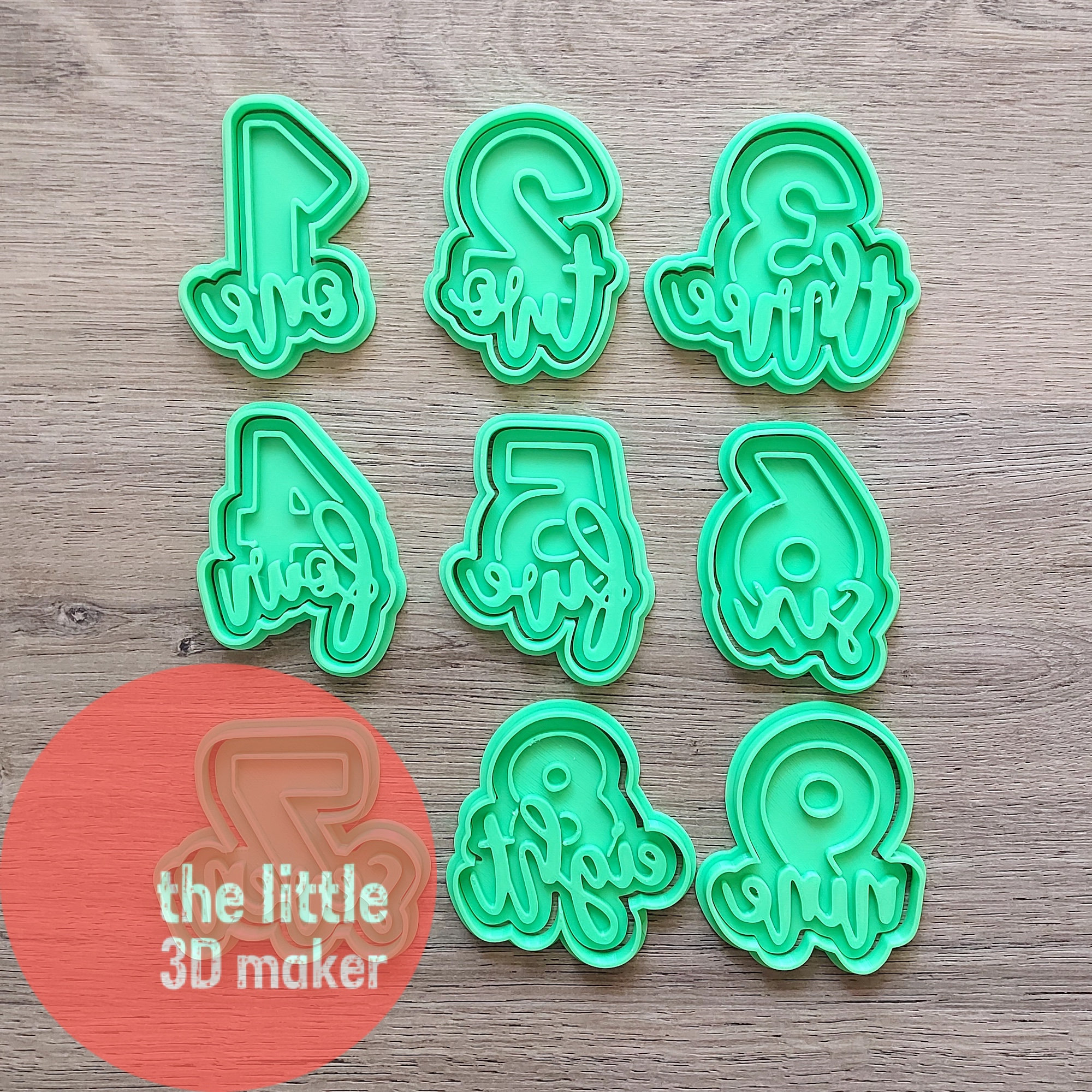 Number Letter Cookie Cutter Stamp Fondant Embosser Birthday 3D Printed