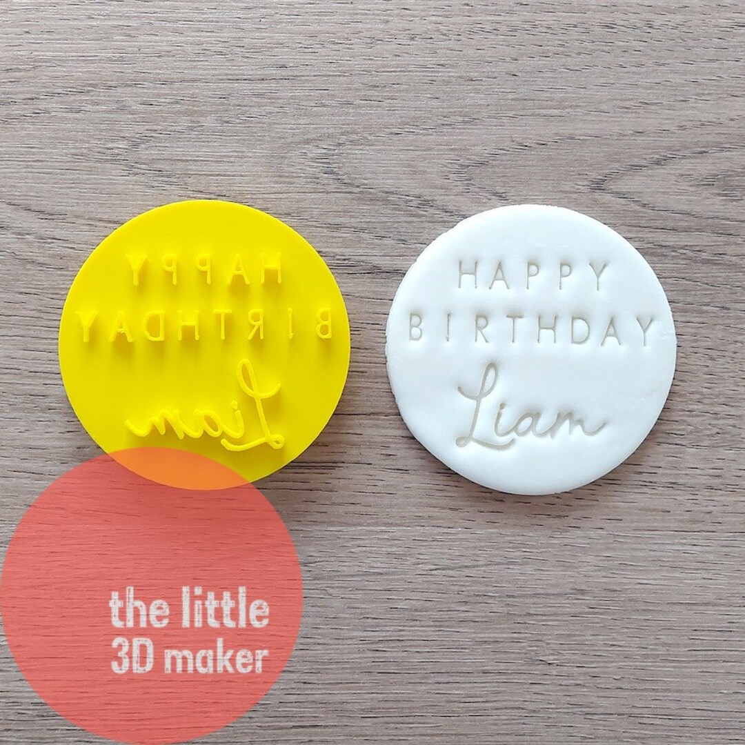 Happy Birthday Custom Cookie Stamp Cutter Fondant Embosser Etsy Australia